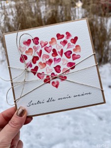 Wyjątkowa kartka ręcznie robiona na walentynki, wyjątkowy prezent walentynkowy dla kobiety z życzeniami Jesteś dla mnie ważna