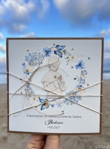 Najpiękniejsze zaproszenia na komunię z wiankiem - zaproszenia komunijne ręcznie robione dla chłopca - wianek