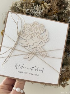 Wyjątkowa kartka - prezent dla kobiety, życzenia na dzień kobiet ręcznie robiona 