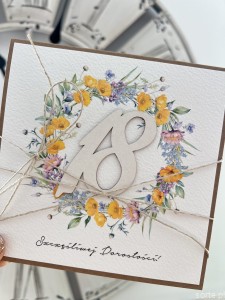 Kartka ręcznie robiona na 18 urodziny, osiemnastka prezent