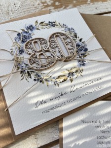 Wyjątkowa ręcznie robiona kartka życzenia na 80 urodziny, osiemdziesiątka - pomysł na prezent na osiemdziesiątkę 