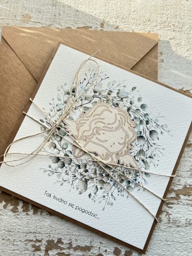 Ręcznie robiona kartka kondolencyjna z wyrazami współczucia