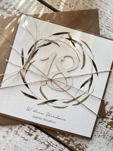 Personalizowana Kartka ręcznie robiona na 18 urodziny, osiemnastka prezent dla chłopaka