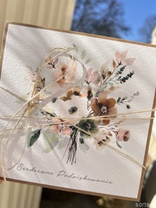 Ręcznie robiona kartka podziękowanie - serdeczne podziękowania