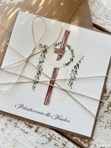 Kartka ręcznie robiona podziękowania dla księdza 