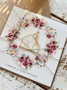 Ręcznie robiona kartka urodzinowa z najlepszymi życzeniami dla księdza