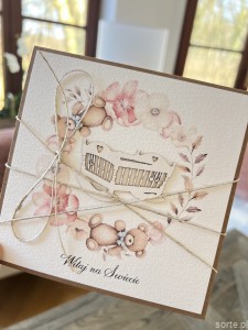 Ręcznie robiona kartka na narodziny dziecka - gratulacje z okazji narodzin córki/syna