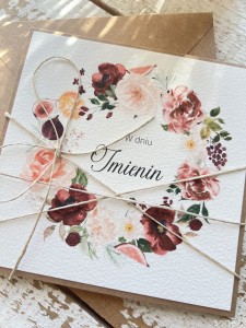 Kartka ręcznie robiona imieninowa