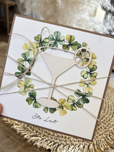 Kartka ręcznie robiona - urodzinowa Sto lat