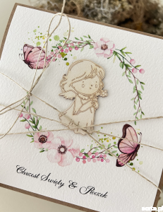 Wyjątkowa ręcznie robiona kartka na chrzest i roczek jednocześnie + najpiękniejsze życzenia