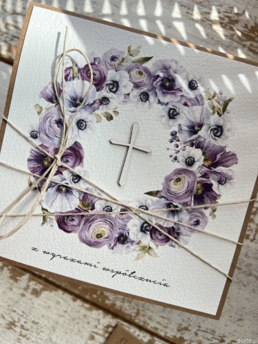 Ręcznie robiona kartka kondolencyjna - z wyrazami współczucia-kondolencje