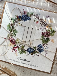 Kartka ręcznie robiona dla księdza, zakonnika - rocznica święceń kapłańskich - z modlitwą