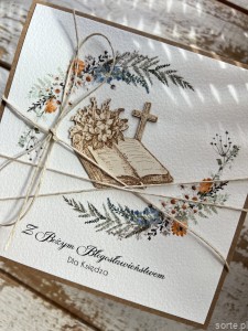 Kartka ręcznie robiona dla księdza, zakonnika - rocznica święceń kapłańskich - z modlitwą