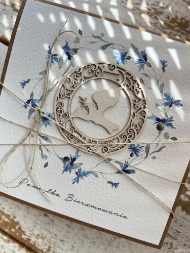 Ręcznie robiona pamiątka bierzmowania - kartka na bierzmowanie życzenia