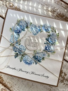 Ręcznie robiona kartka komunijna, na komunię - pamiątka komunijna - Pierwsza Komunia Święta piękne życzenia