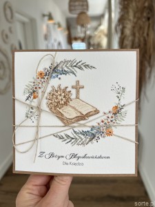 Kartka ręcznie robiona dla księdza, zakonnika - rocznica święceń kapłańskich - z modlitwą