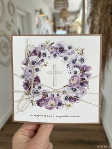 Ręcznie robiona kartka kondolencyjna - z wyrazami współczucia-kondolencje