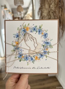 Kartka na podziękowanie dla katechetki/katechety z okazji pierwszej komunii od dzieci i rodziców