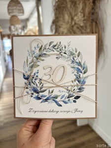 Ręcznie robiona kartka na 30 jubileusz firmy  (30-lecie działalności)