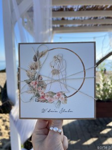 Kartka ślubna handmade boho młoda para