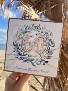 Personalizowana Ręcznie robiona kartka na 60 urodziny - urodzinowa, pomysł na prezent - życzenia urodzinowe - Kochanemu Tacie, itp. 