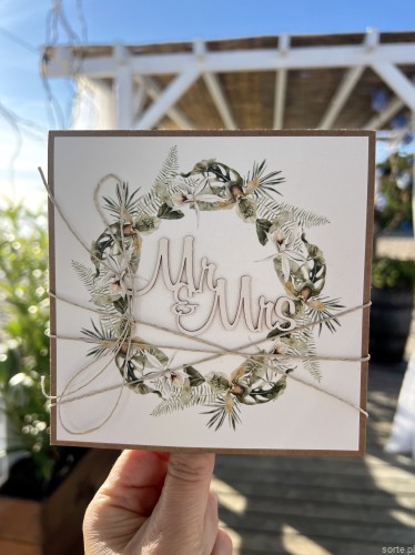 Kartka ślubna Wedding Day handmade wedding card życzenia ślubne po angielsku