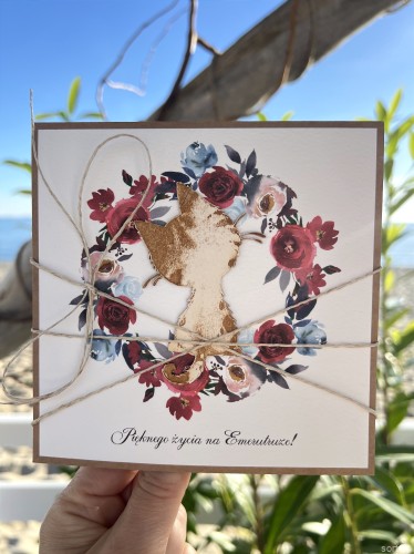 Wyjątkowa kartka ręcznie robiona prezent - gratulacje kartka dla emeryta, emerytki z okazji emerytury, życzenia na emeryturę
