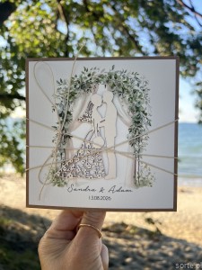 Personalizowana kartka na ślub, ślubna ręcznie robiona  - życzenia ślubne