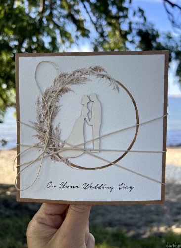 Kartka ślubna na ślub + piękne życzenia angielski wedding card on your Wedding Day boho