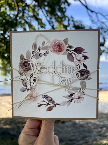 Kartka ślubna na ślub po angielsku - Wedding Day z życzeniami