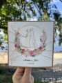 Personalizowana ręcznie robiona kartka ślubna w dniu ślubu - piękne życzenia ślubne