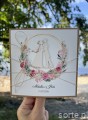 Personalizowana ręcznie robiona kartka ślubna w dniu ślubu - piękne życzenia ślubne