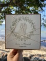 Personalizowany prezent - wyjątkowa kartka ślubna z gipsówką ręcznie robiona w stylu boho na ślub pomysł prezent ślubny z personalizacją + personalizowane najpiękniejsze życzenia ślubne