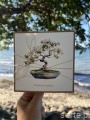 Kartka ręcznie robiona - urodzinowa w dniu urodzin bonsai
