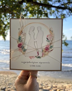 Kartka ślubna handmade boho 3