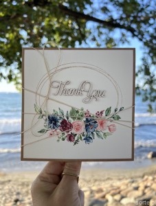 Ręcznie robiona kartka podziękowanie - Thank you