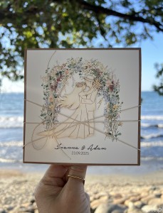 Personalizowana kartka ślubna ręcznie robiona  - życzenia ślubne