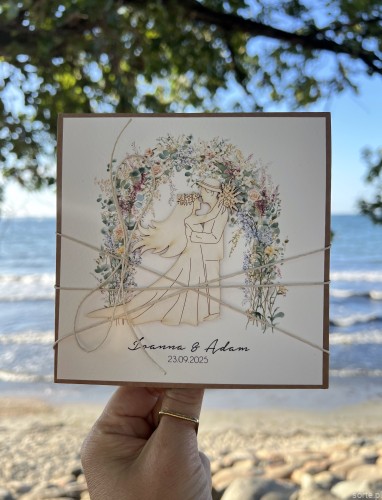Personalizowana kartka ślubna ręcznie robiona  - życzenia ślubne