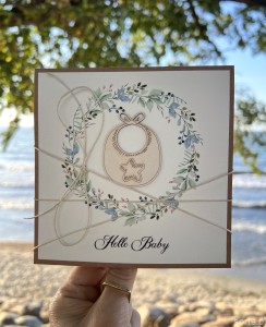 Ręcznie robiona kartka na narodziny dziecka - gratulacje - Hello Baby