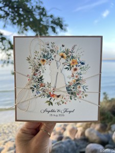 Personalizowana kartka na ślub, ślubna ręcznie robiona  - życzenia ślubne 