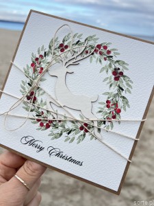 Wyjątkowa ręcznie robiona kartka świąteczna Merry Christmas na prezent
