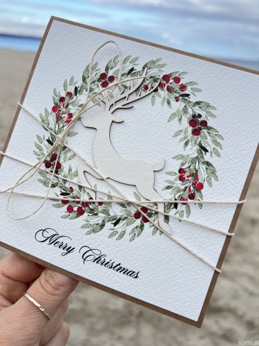 Wyjątkowa ręcznie robiona kartka świąteczna Merry Christmas na prezent