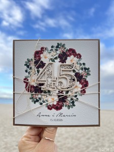 Personalizowana kartka ręcznie robiona z okazji 45 rocznicy ślubu + najpiękniejsze życzenia na rocznicę ślubu