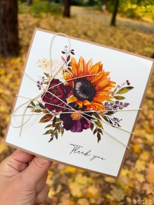 Ręcznie robiona kartka podziękowanie - Thank you