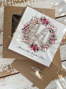 Personalizowana kartka ręcznie robiona z okazji 40 rocznicy ślubu z personalizacją + najpiękniejsze życzenia na rocznicę ślubu