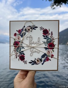 Ręcznie robiona kartka dziękuję - podziękowanie - Thank you 