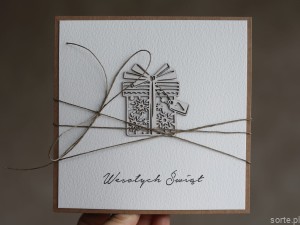 Stylowa ręcznie robiona kartka świąteczna na Boże Narodzenie prezent (1)