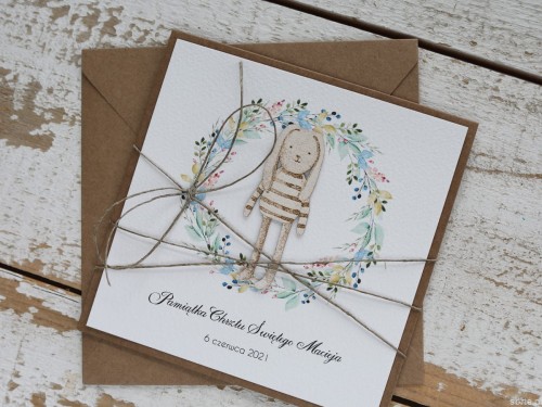 Oryginalna kartka z personalizacją na chrzest dla chłopca - pomysł na personalizowany prezent na chrzciny - pamiątka chrztu ręcznie robiona od matki chrzestnej, ojca chrzestnego + najpiękniejsze życzenia