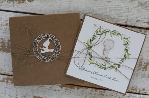 Ręcznie robiona kartka komunijna od ojca chrzestnego, matki chrzestnej