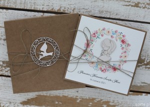 Ręcznie robiona kartka komunijna od ojca chrzestnego, matki chrzestnej 